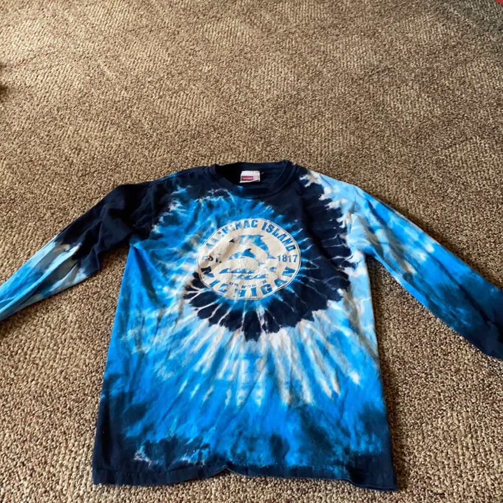 Long Sleeve tie die logo shirt